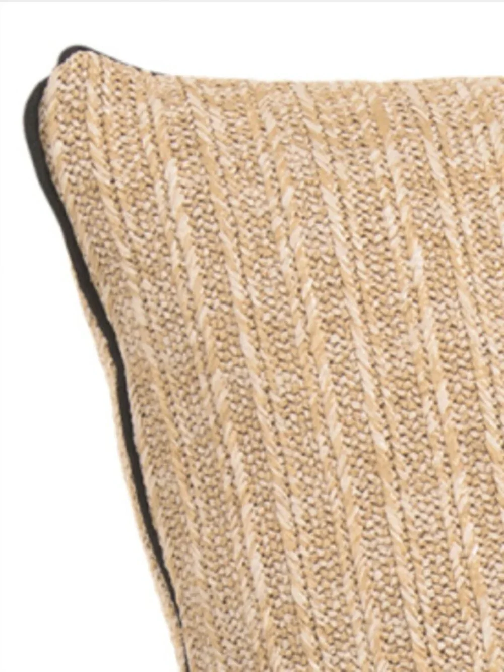 TOMMY BAHAMA 1 Deep Seat Outdoor Cushion Set Poly Woven Faux Straw Black Piping